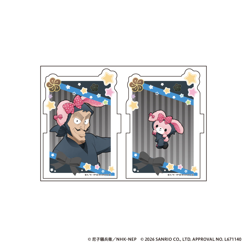 忍たま乱太郎 × サンリオキャラクターズ リバイバル 繋がる屏風風アクリルパネル 山田伝蔵 × ぼんぼんりぼん
