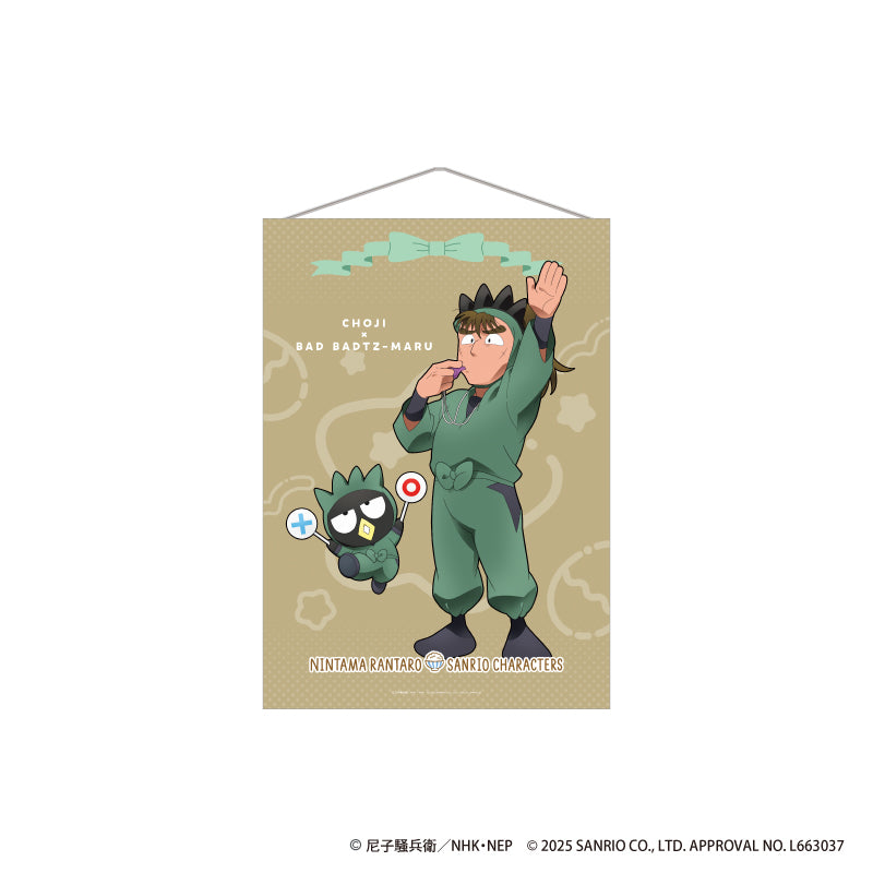 忍たま乱太郎 × サンリオキャラクターズ 第三弾 A2タペストリー 中在家長次 × バッドばつ丸